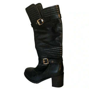 NAPOLEONI | Knee High Italian Leather Boots With Side Buckles Size EU 36 (US 6)